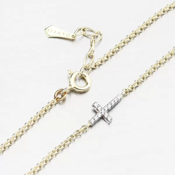 Zlatý náramok s krížovým DZF5832-ZLB-ZIR