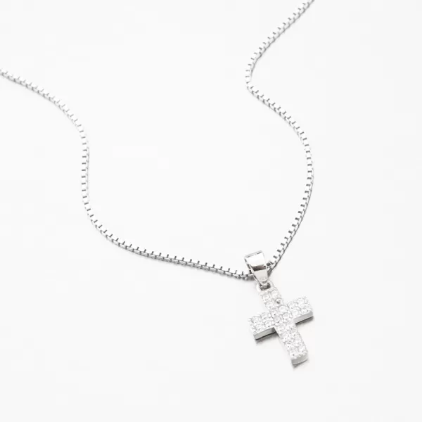 Strieborný kríž so zirkónmi HST-13287