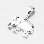 Prívesok z bieleho zlata slon so zirkónom GCA13-011