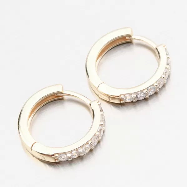 Pozlátené strieborné kruhy so zirkónmi PKL-2274