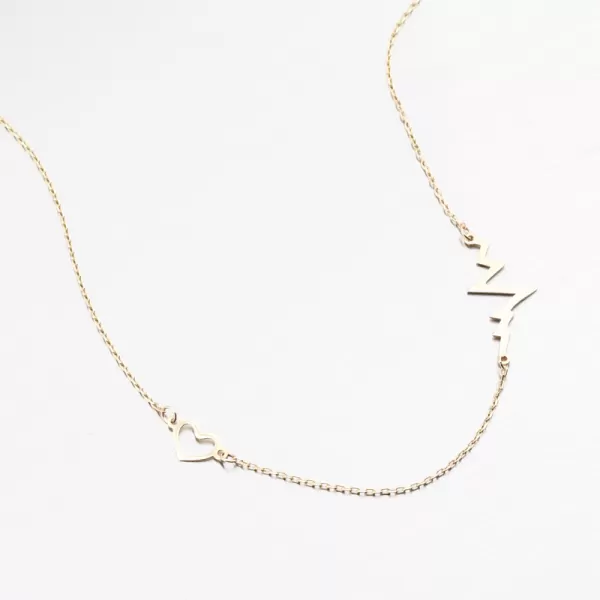 Zlatý náhrdelník Heart Beat 15R-049