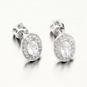 Dámske náušnice biele zlato 585 zirkón 52GZ-8049B-ZIR-SR