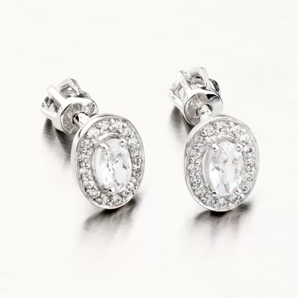 Dámske náušnice biele zlato 585 zirkón 52GZ-8049B-ZIR-SR