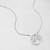 Náhrdelník z bieleho zlata strom života so zirkónmi 55GZ-5021-B
