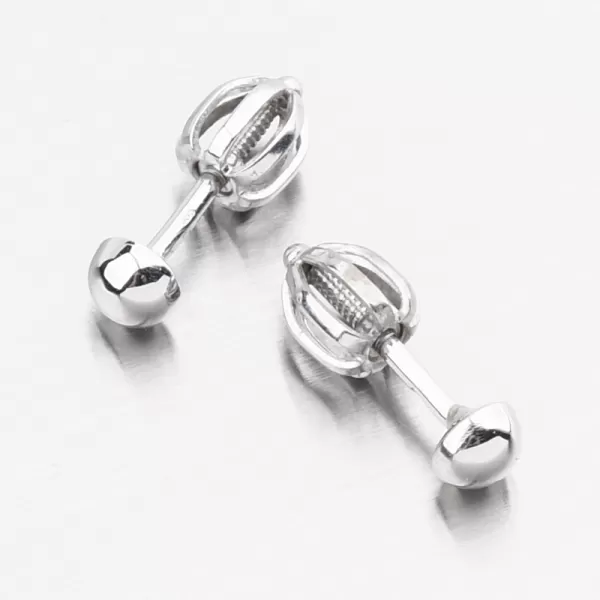 Náušnice vyrobené z bieleho zlata Pecky DZ5004b