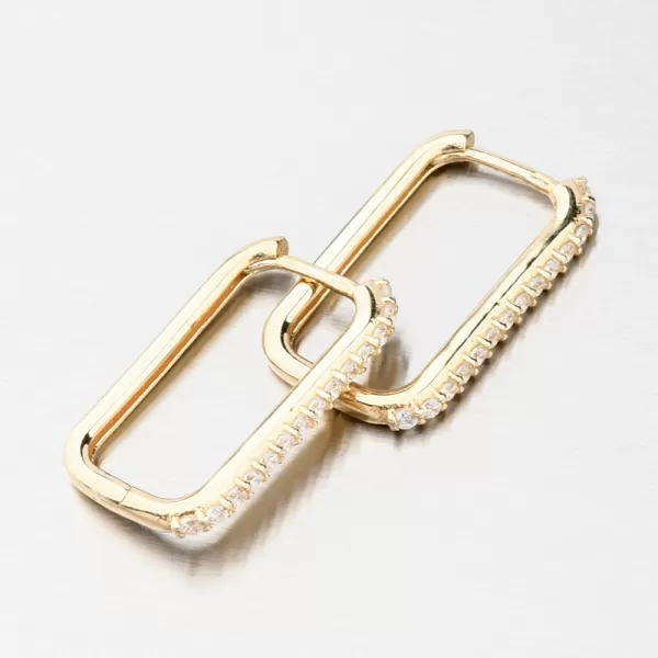 Zlaté štvorcové náušnice so zirkónmi 12R-735