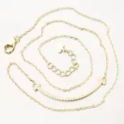 Strieborný pozlátený náhrdelník so zirkónmi PKL-5017