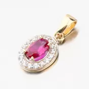 Dámsky prívesok zo žltého zlata 585 zirkón rubín a 53GZ-8056-ZLB-RUB