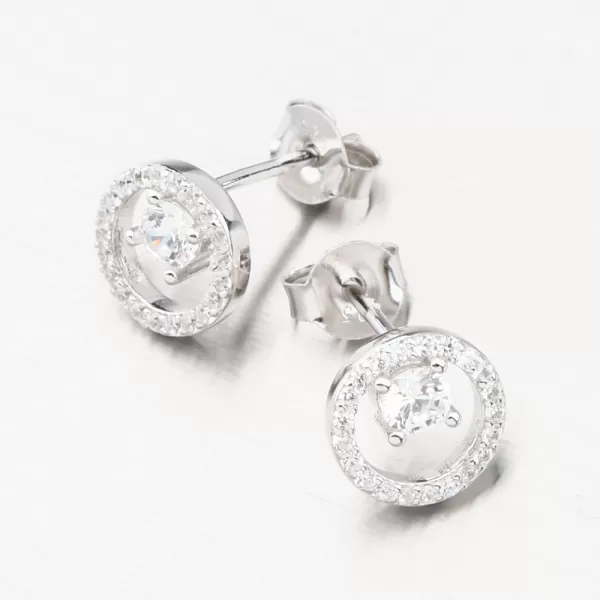 Strieborné náušnice kôstky so zirkónmi PKL-2178