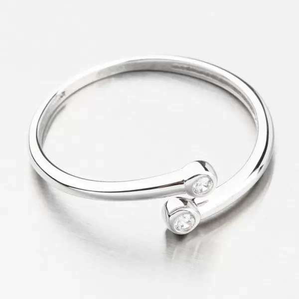 Dámsky prsteň biele zlato 585 so zirkónmi 111P-110936