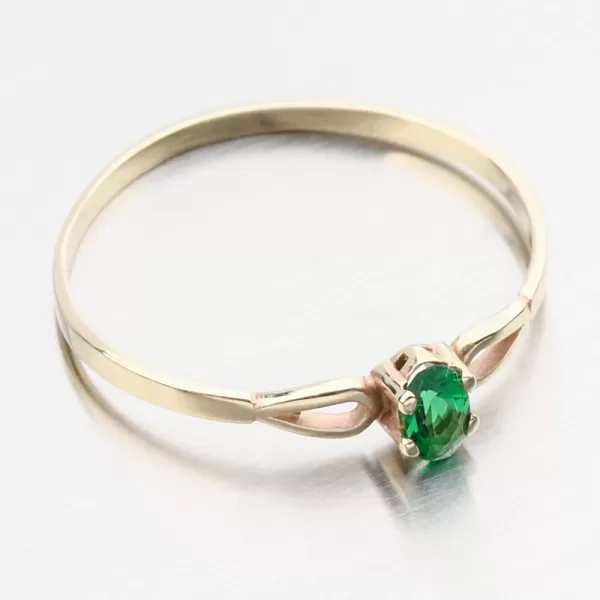 Zlatý prsteň s Emerald 681p-110046-006