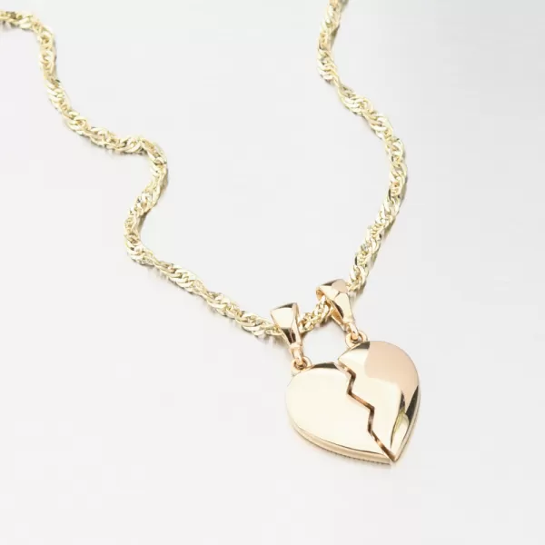 Zlatý prívesok rozpolené srdca GCA13-018