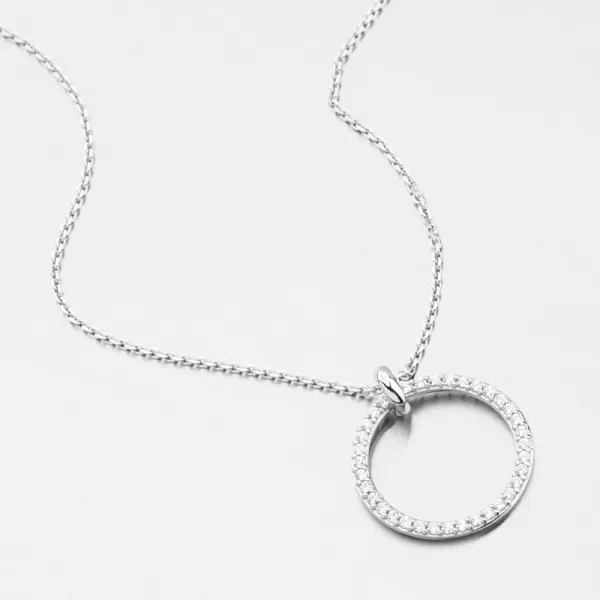 Prívesok biely zlatý kruh DZF3775-B-ZIR