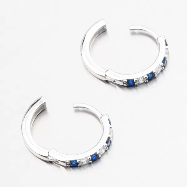 Strieborné kruhy s modrými zirkónmi PKL-2270