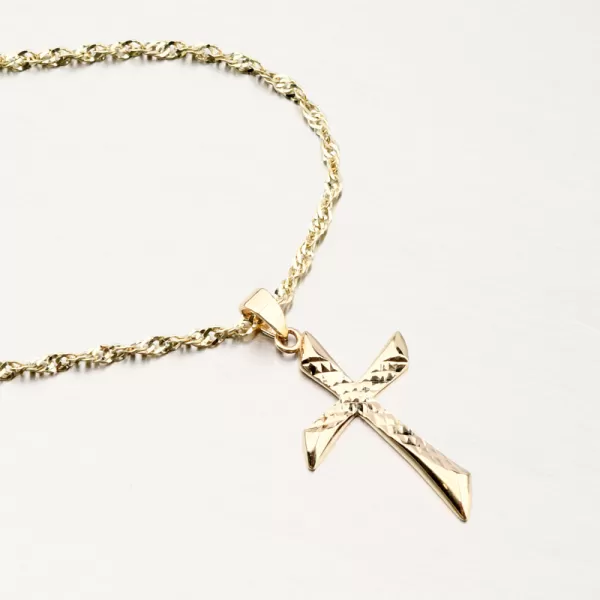 Prívesok zo žltého zlata 585 krížik 43-22141