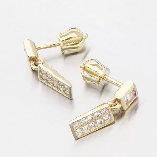 Zlaté náušnice kôstky so zirkónmi GZZ2363Z