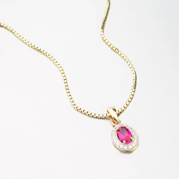 Dámsky prívesok zo žltého zlata 585 zirkón rubín a 53GZ-8056-ZLB-RUB