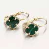 Dámske náušnice žlté zlato 585 s malachitom 12R-766