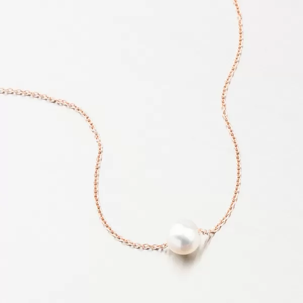 Ružový zlatý náhrdelník s perlom 55GZZ-3046-CV