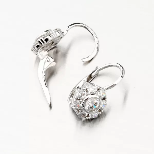 Dámske náušnice žlté zlato 585 kvetov so zirkónmi 668P-120388