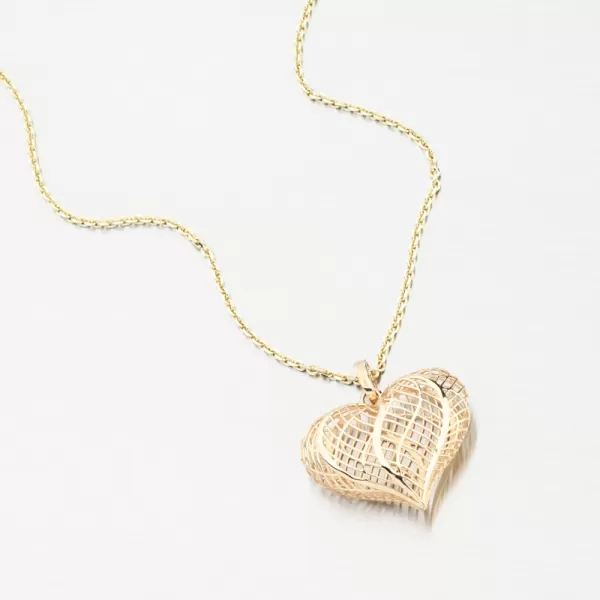 Zlatý filigránový prívesok srdce 13R-427