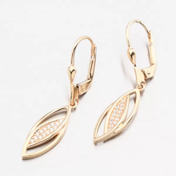 Náušnice so zlatou podložkou so zirkónom 223p-122046