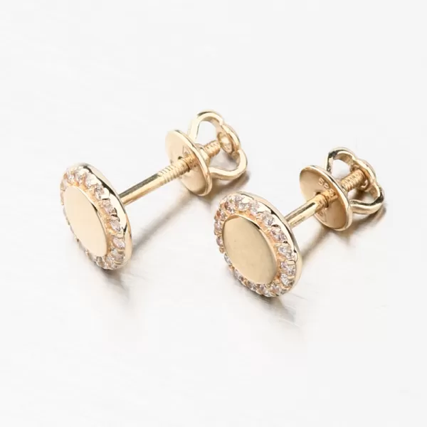 Napichovacie náušnice so zirkónmi - zlato 585 GCA12-011