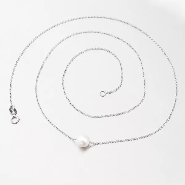 Náhrdelník z bieleho zlata 585 s perlou 55GZZ-3046-B