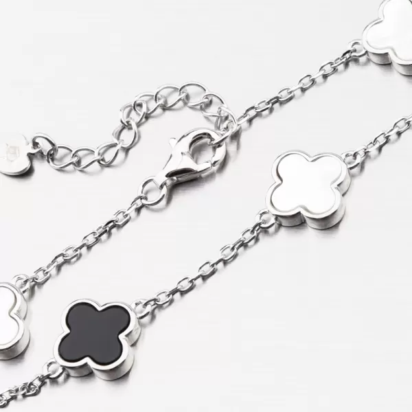 Strieborný dámsky náramok so štvorlístkami PKL-4015