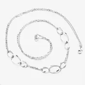 Náhrdelník z bieleho zlata s krúžkami 15R-037