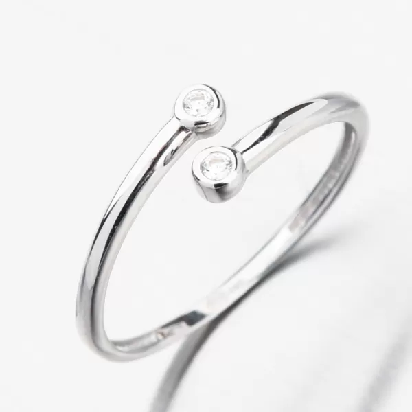 Dámsky prsteň biele zlato 585 so zirkónmi 111P-110936