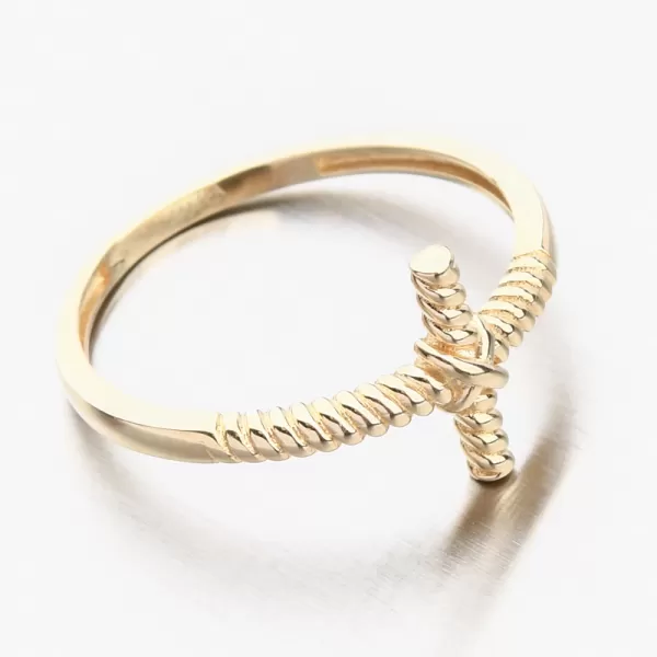 Zlatý prsteň s krížikom 11R-346