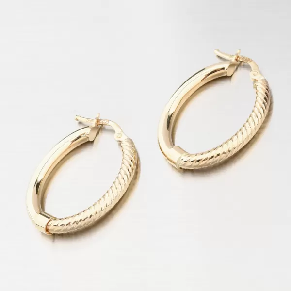 Zlaté oválne náušnice 12R-718