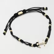 Náramok čierny povrázkový s kotvou 74-5192ZL-Black