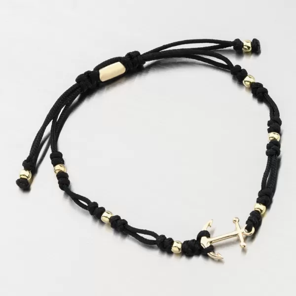 Náramok čierny povrázkový s kotvou 74-5192ZL-Black