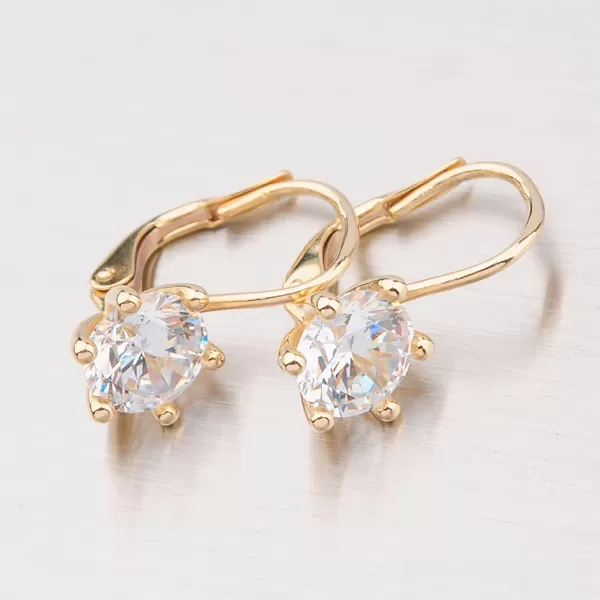 Náušnice zlatej korunky so zirkónmi GZ2484