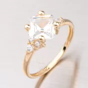 Prsteň zlatý so zirkónmi GZ2308