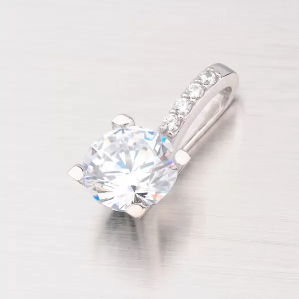 Prívesok z bieleho zlata so zirkónmi GZ2481B