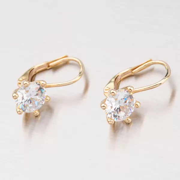 Náušnice zlatej korunky so zirkónmi GZ2484