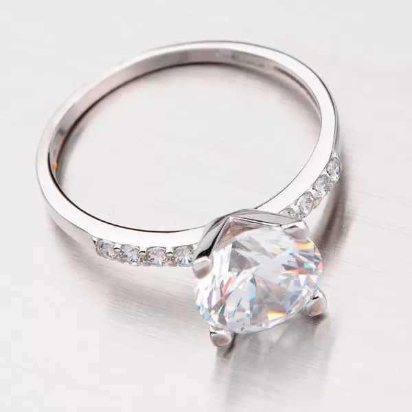 Prsteň z bieleho zlata so zirkónmi GZ2417B