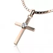 Zlatý prívesok kríž 10872-CV-ZIR