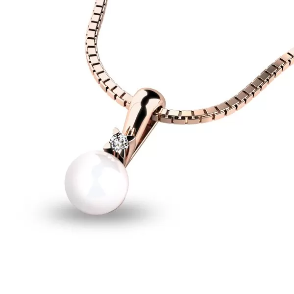 Zlatý perlový prívesok 10891-CV-ZIR