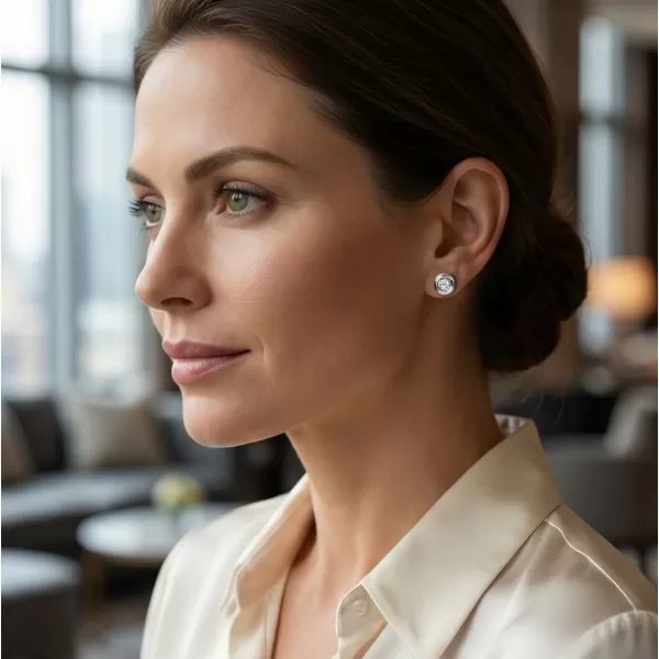 Diamantové náušnice z bieleho zlata 10825-B-DIA