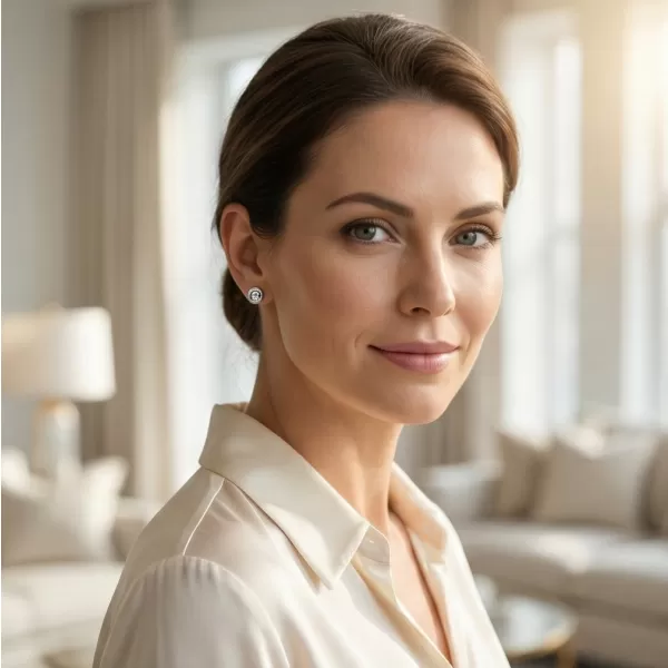 Diamantové náušnice z bieleho zlata 10825-B-DIA