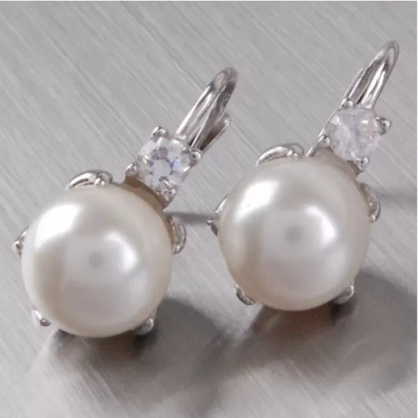 Strieborný prsteň s perlou a zirkónmi 6T1190B