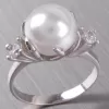 Strieborný prsteň s perlou a zirkónmi 6T1190B