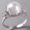 Strieborný prsteň s perlou a zirkónmi 6T1190B