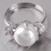 Strieborný prsteň s perlou a zirkónmi 6T1190B