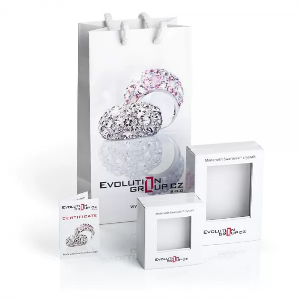 Sada šperkov s kryštálmi Swarovski náušnice a prívesok biela kocka 39068.1