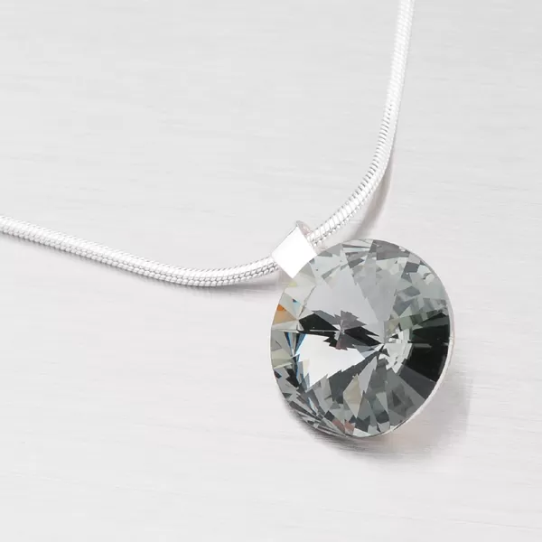 Strieborné náušnice s kryštálom 14 mm N335ČN-JK